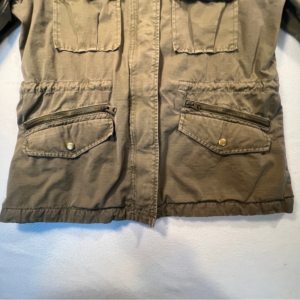 J Crew Women's Cotton Classic Twill Chino Utility Military Jacket Brown Size M - Picture 10 of 13